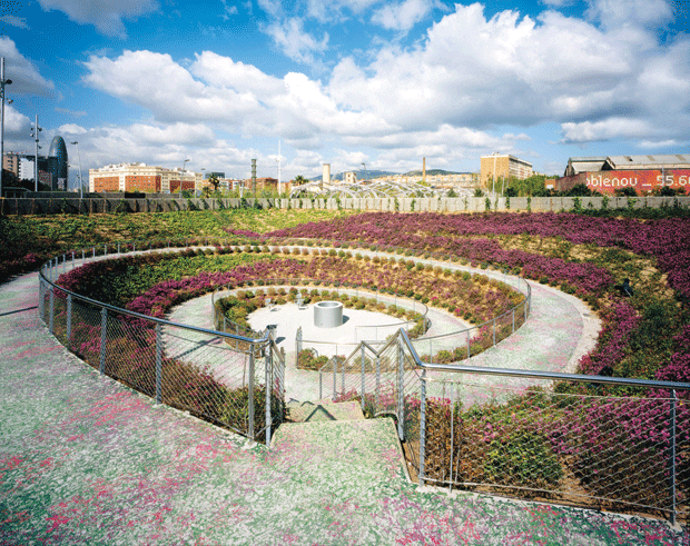 A gyre of flowers forms a centrepiece of Nouvel’s park