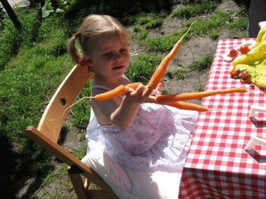 How to Impress your Children, 2007. Vogelzang’s daughter is taught to like vegetables with carrot “witch fingers”