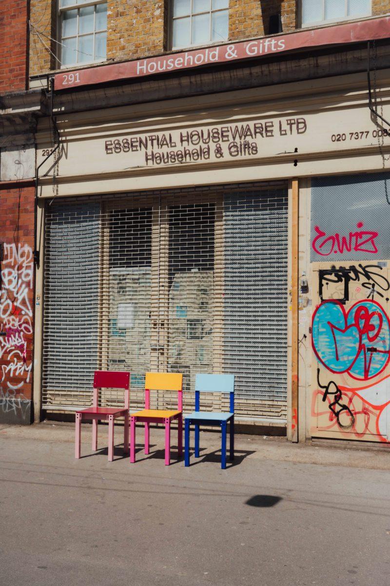 colourful chair london graffiti city joy objects 