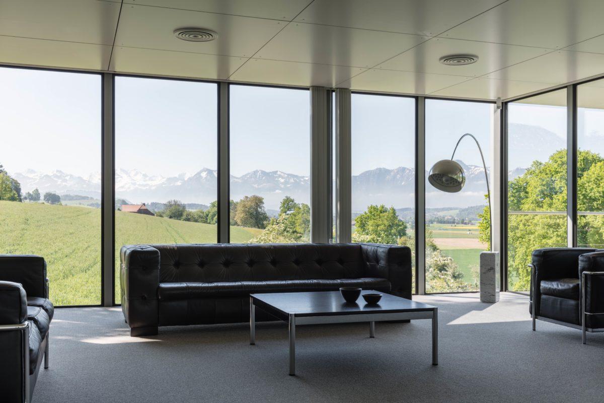USM Buchli House Münsingen Switzerland mountain view room