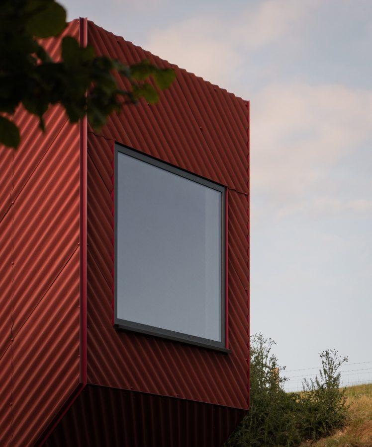 The Bide tiny house holiday home red facade