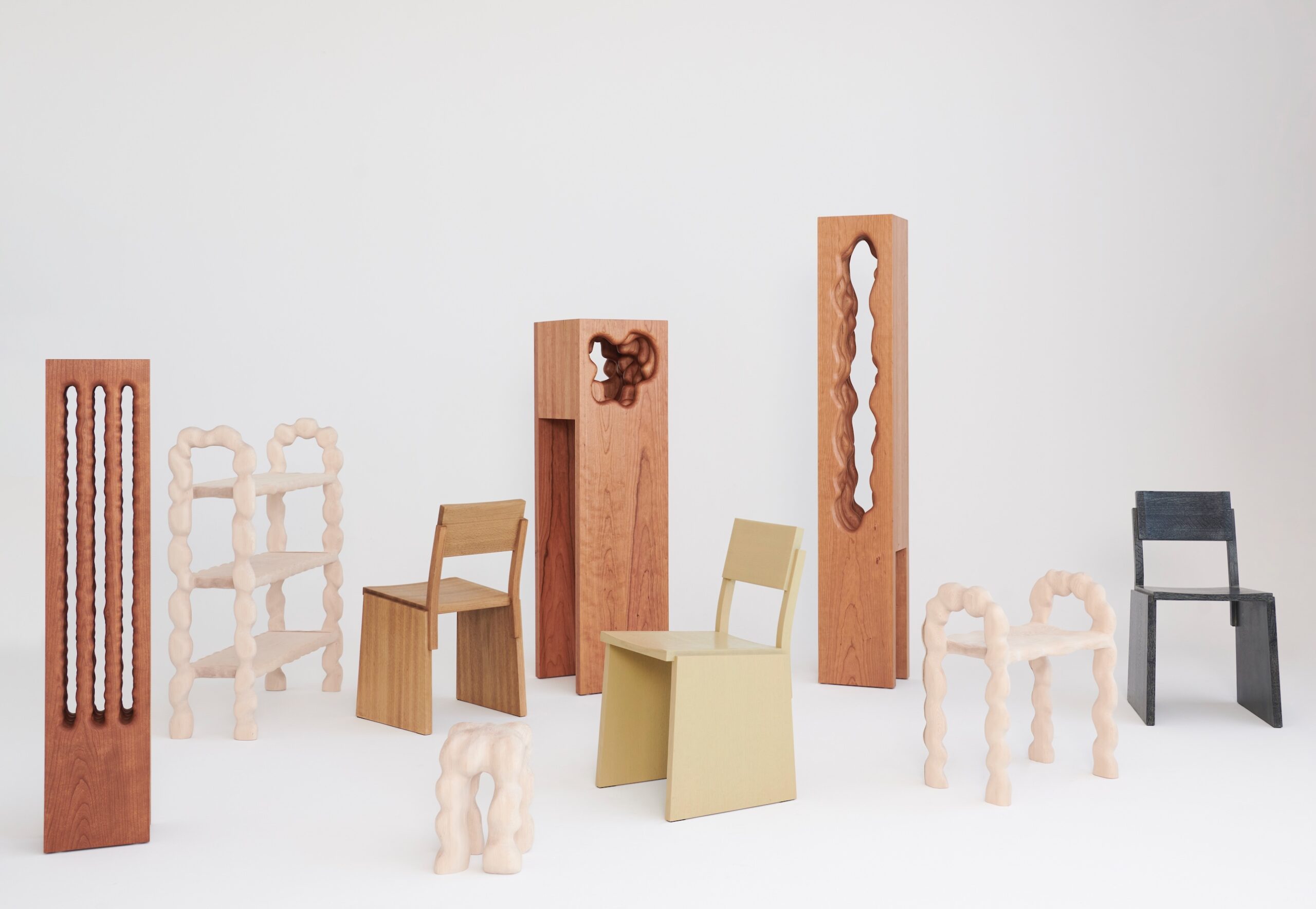 Three AHEC wooden sculptures